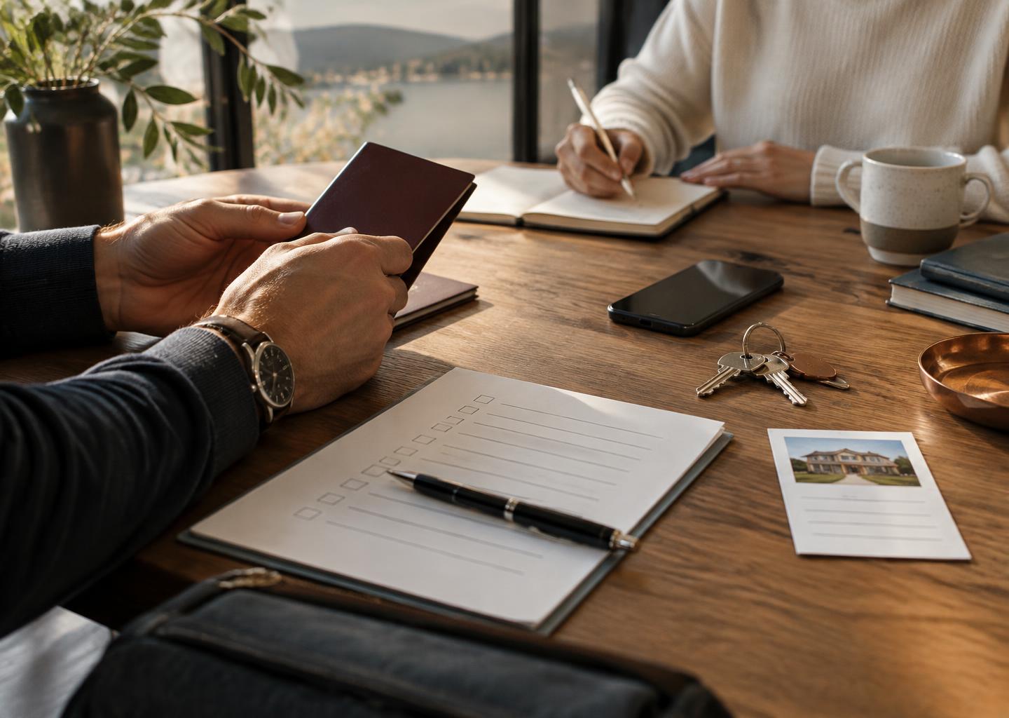 A passport, keys and checklist for reviewing existing preparations.