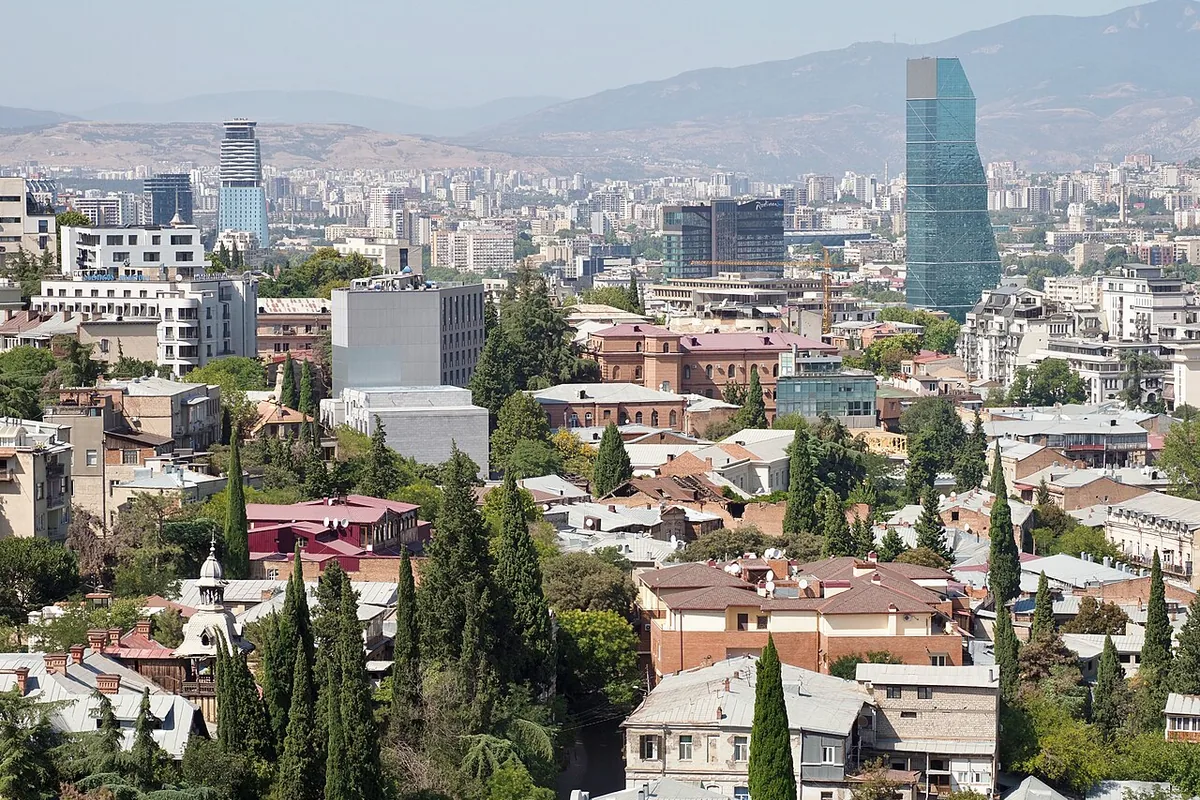 Homes and high-rises in central Tbilisi