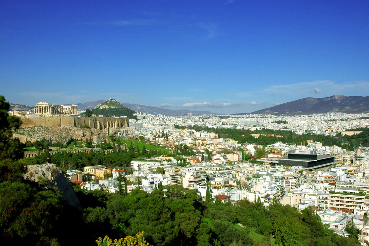 Athens with the Acropolis and the surrounding city