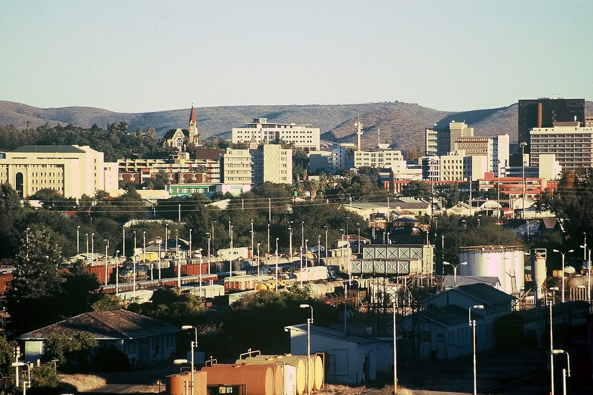 View over central Windhoek towards the hills