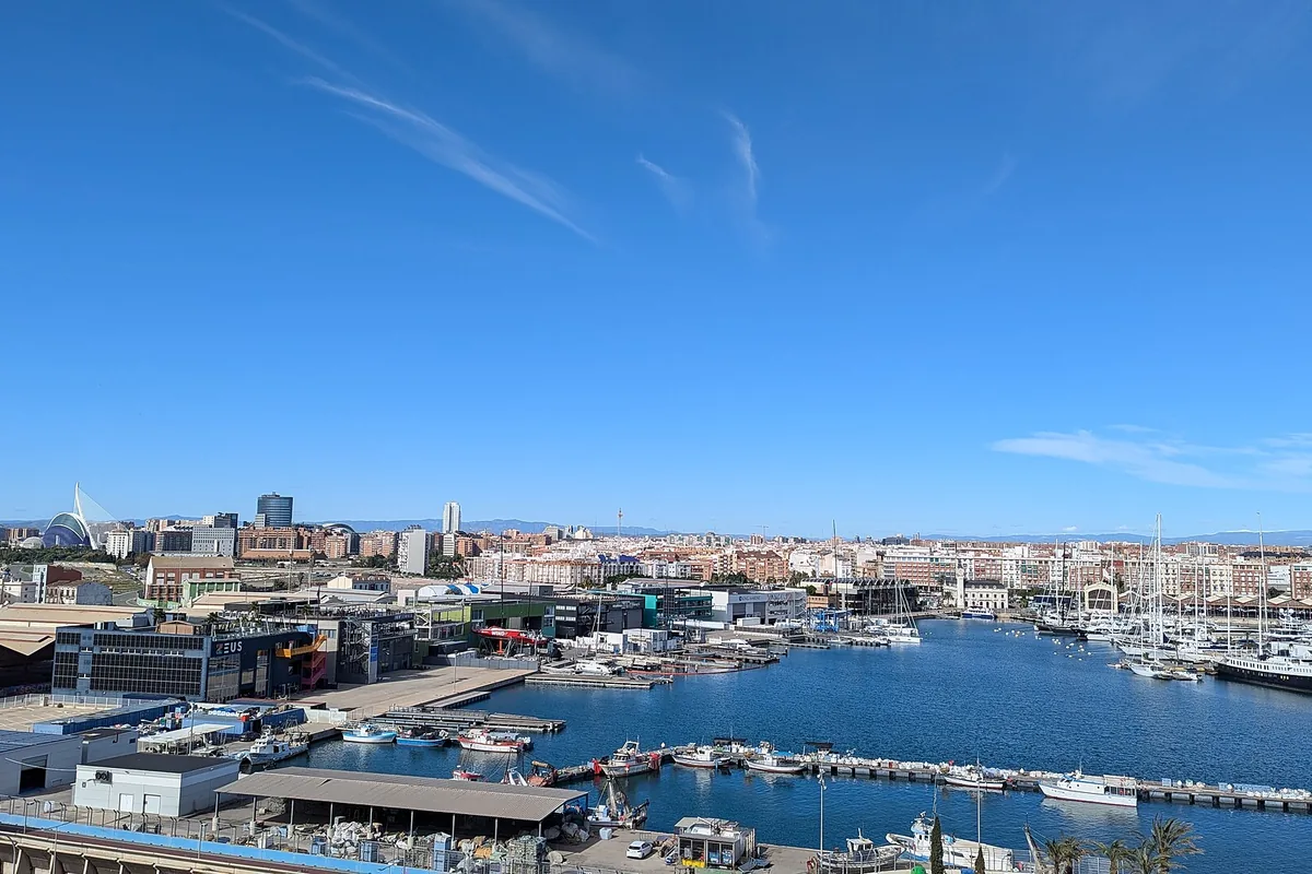 Harbour basin and cityscape of Valencia