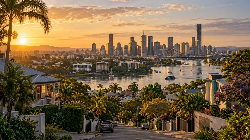 AI illustration: city and landscape inspired by Australia