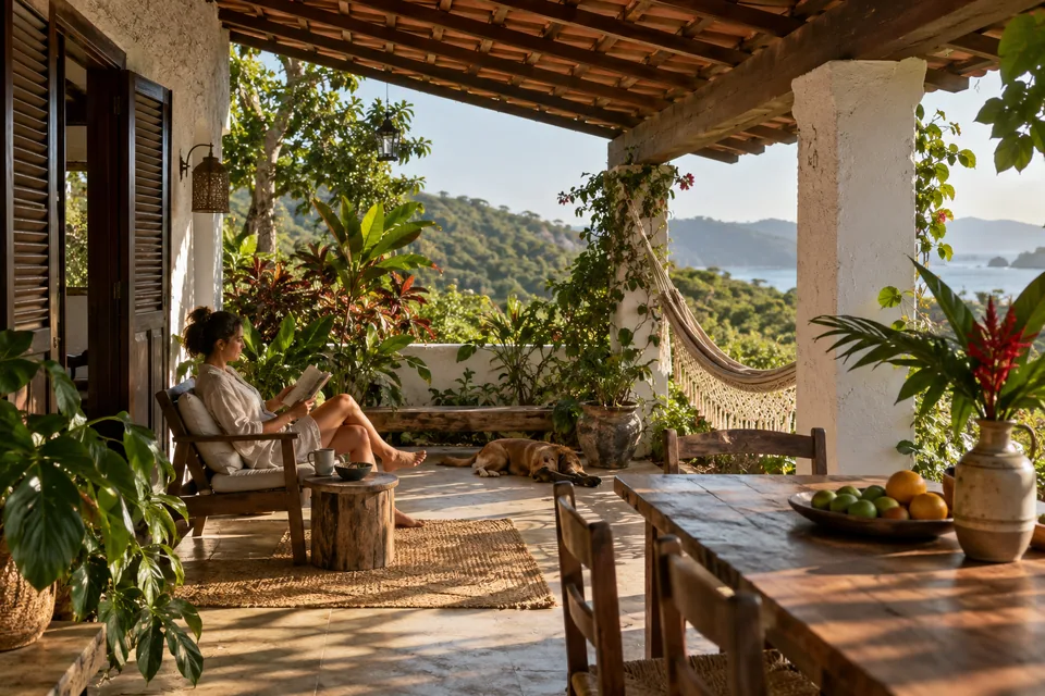 AI illustration: home concept inspired by Brazil, not a real property listing