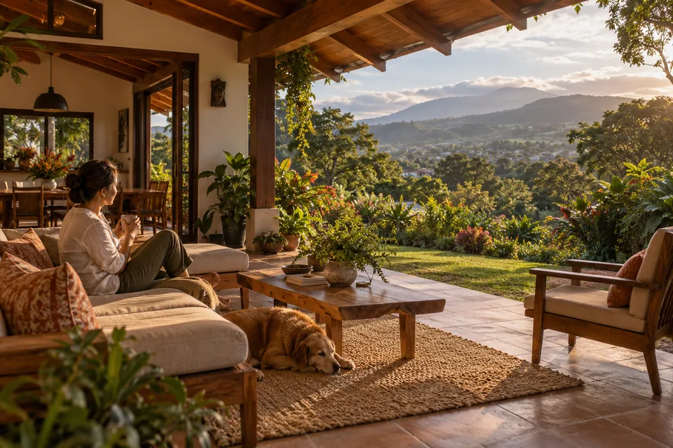 AI illustration: home concept inspired by Costa Rica, not a real property listing