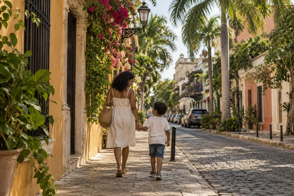 AI illustration: everyday scene inspired by Dominican Republic