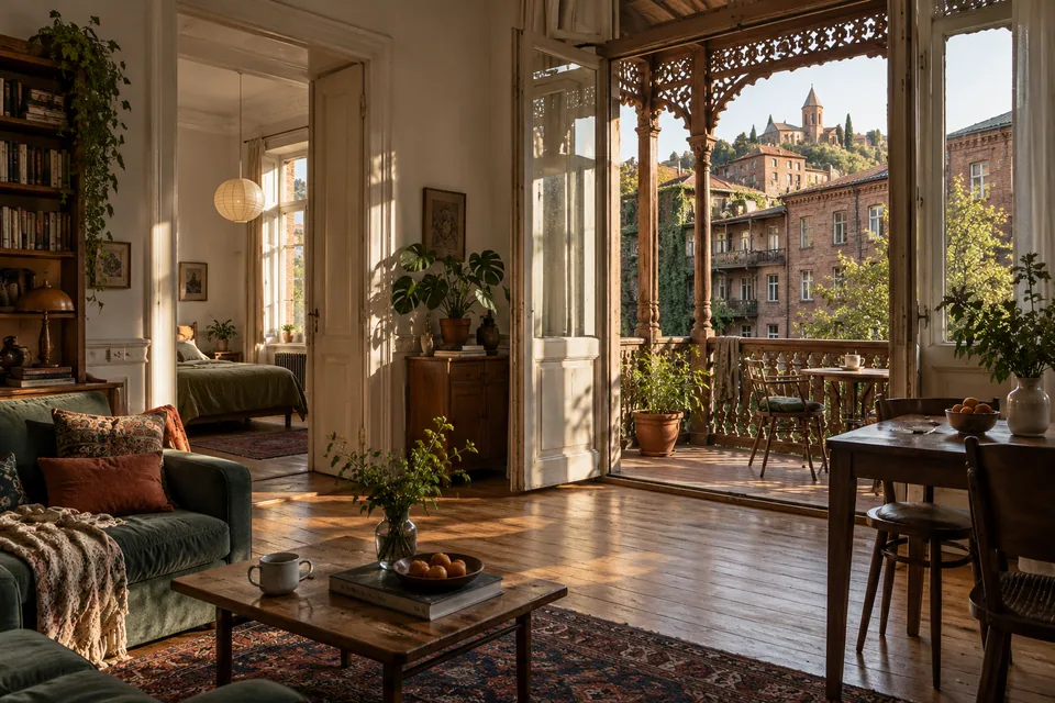 AI illustration: home concept inspired by Georgia, not a real property listing