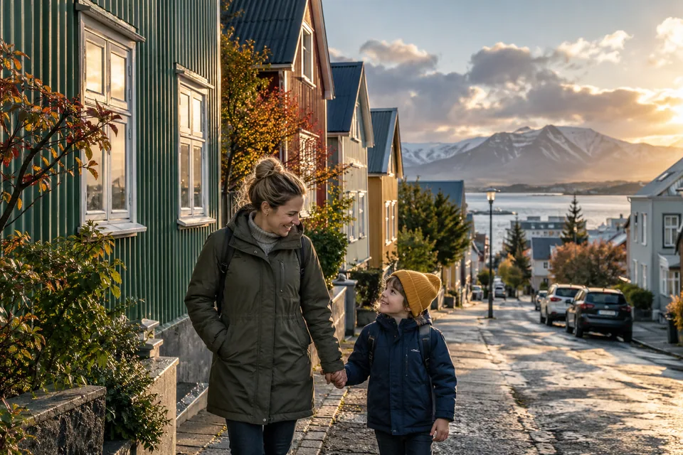 AI illustration: everyday scene inspired by Iceland