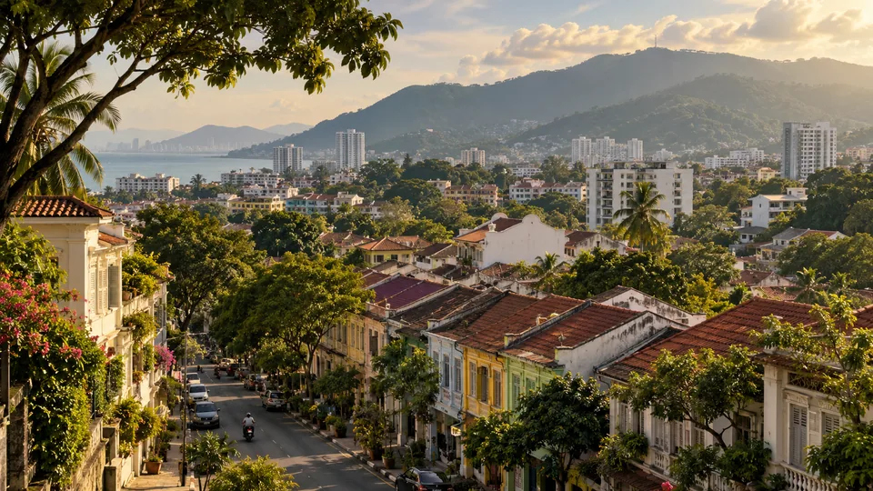 AI illustration: city and landscape inspired by Malaysia