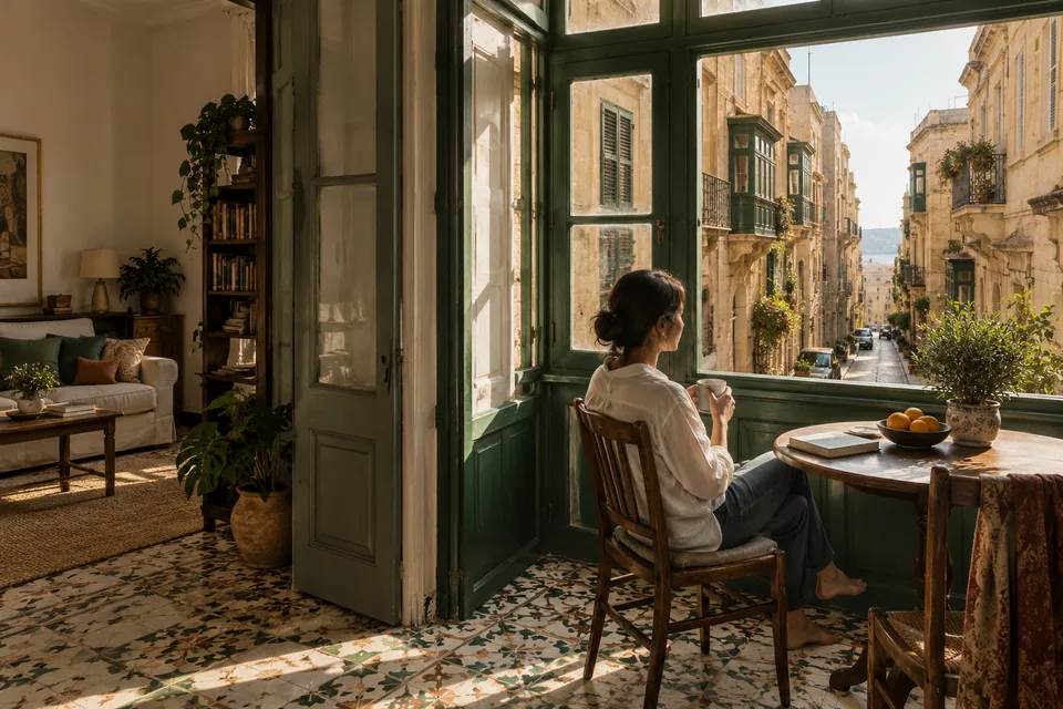 AI illustration: home concept inspired by Malta, not a real property listing
