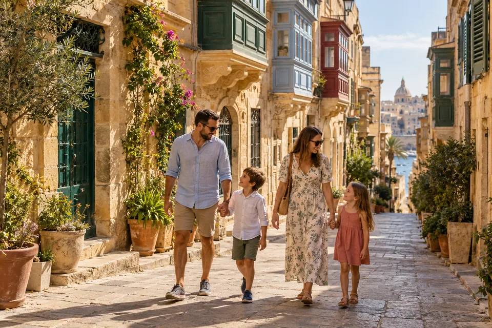 AI illustration: everyday scene inspired by Malta