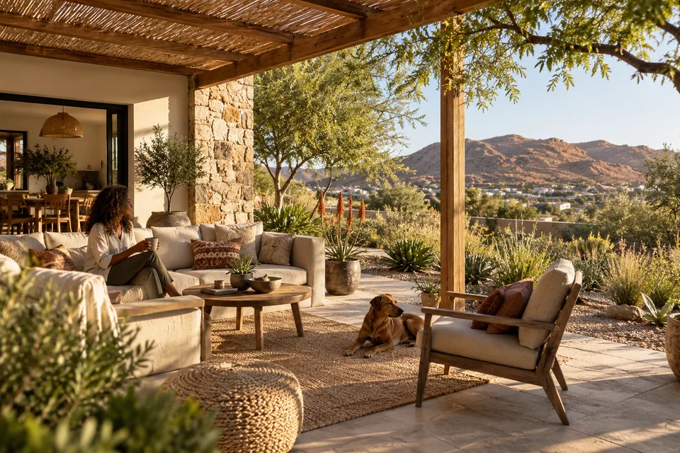 AI illustration: home concept inspired by Namibia, not a real property listing