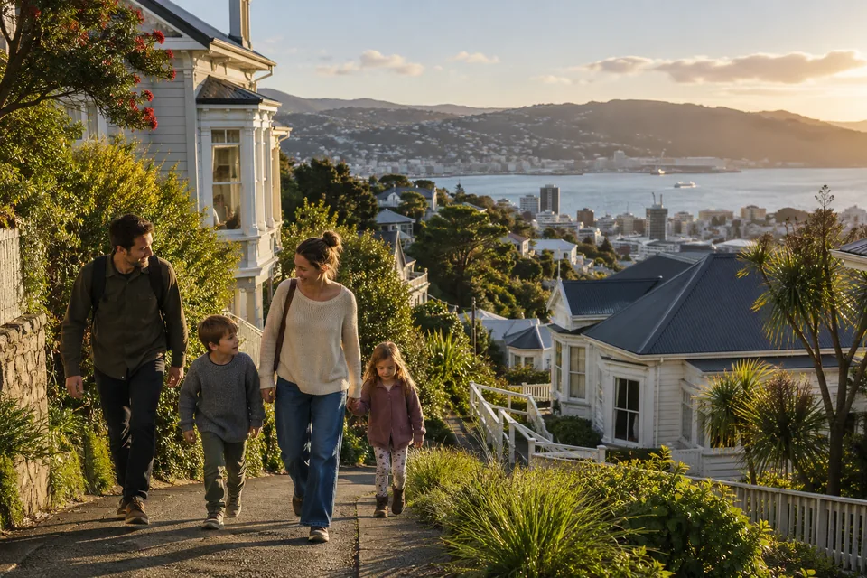 AI illustration: everyday scene inspired by New Zealand