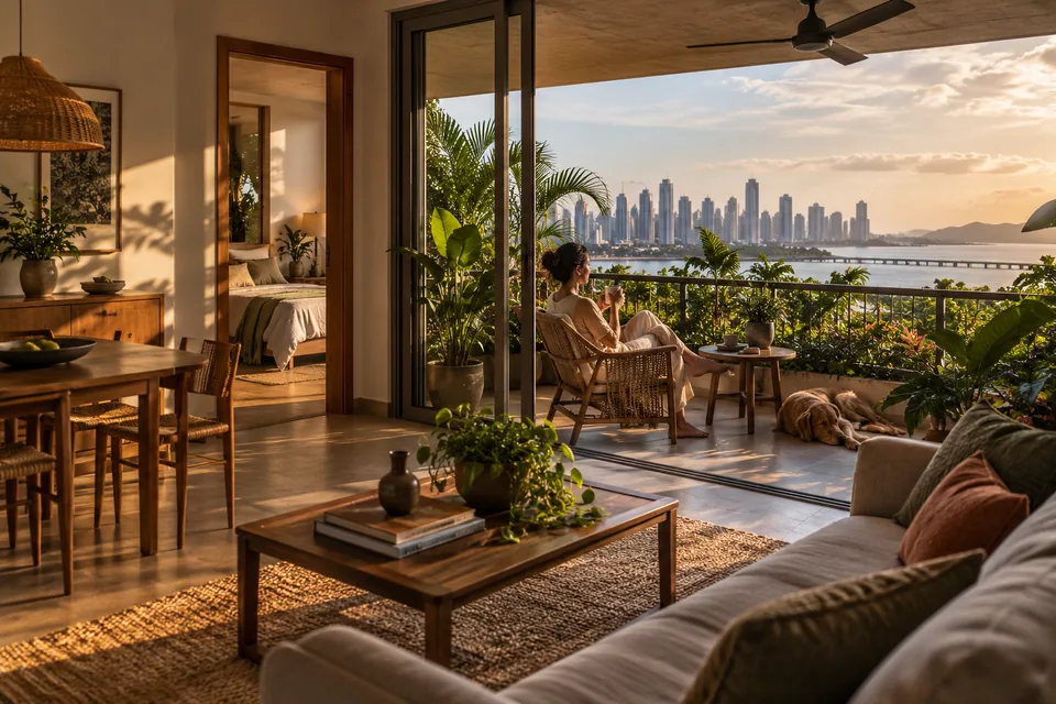 AI illustration: home concept inspired by Panama, not a real property listing
