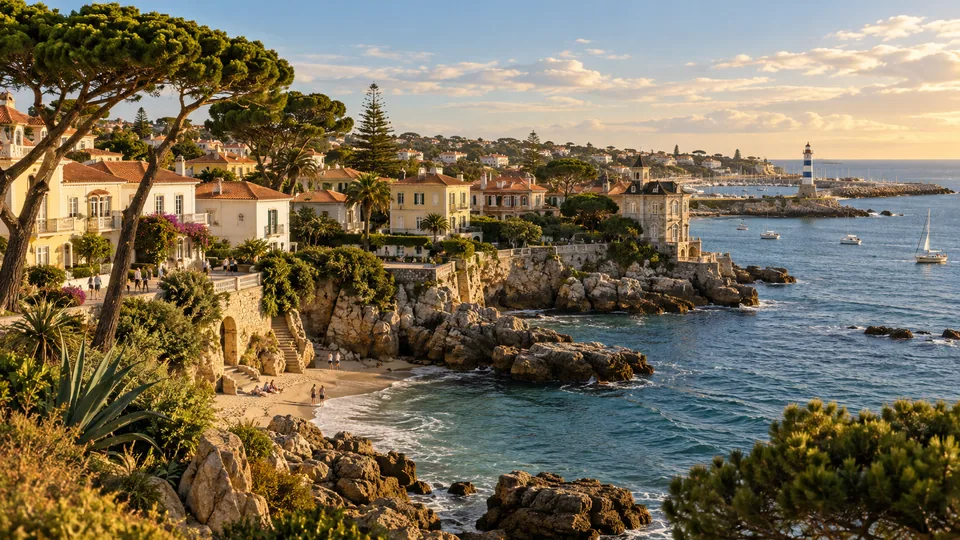 AI illustration: city and landscape inspired by Portugal