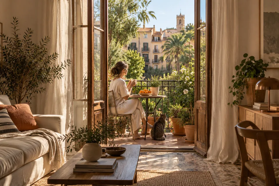 AI illustration: home concept inspired by Spain, not a real property listing