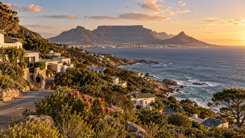 AI illustration: city and landscape inspired by South Africa