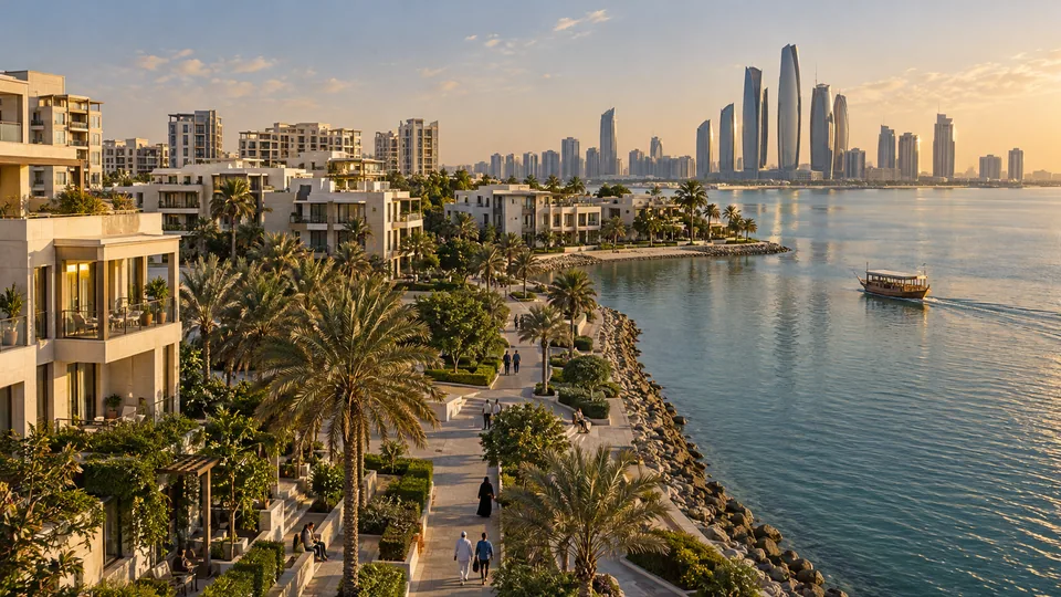 AI illustration: city and landscape inspired by UAE
