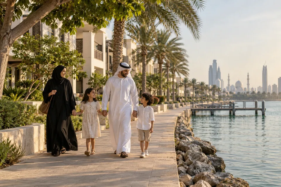 AI illustration: everyday scene inspired by UAE
