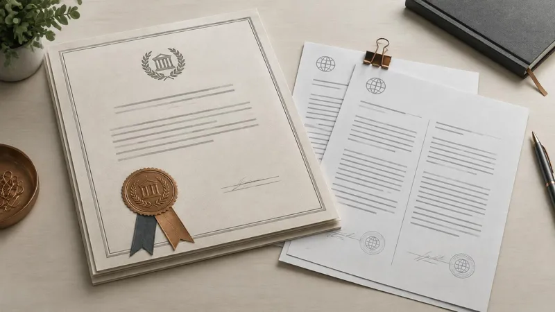 Organised travel documents supporting connected work stages.